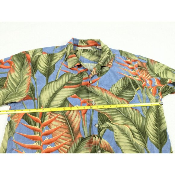 Vintage Tommy Bahama Button down Shirt Mens Large Silk Hawaiian signature print - Picture 6 of 16